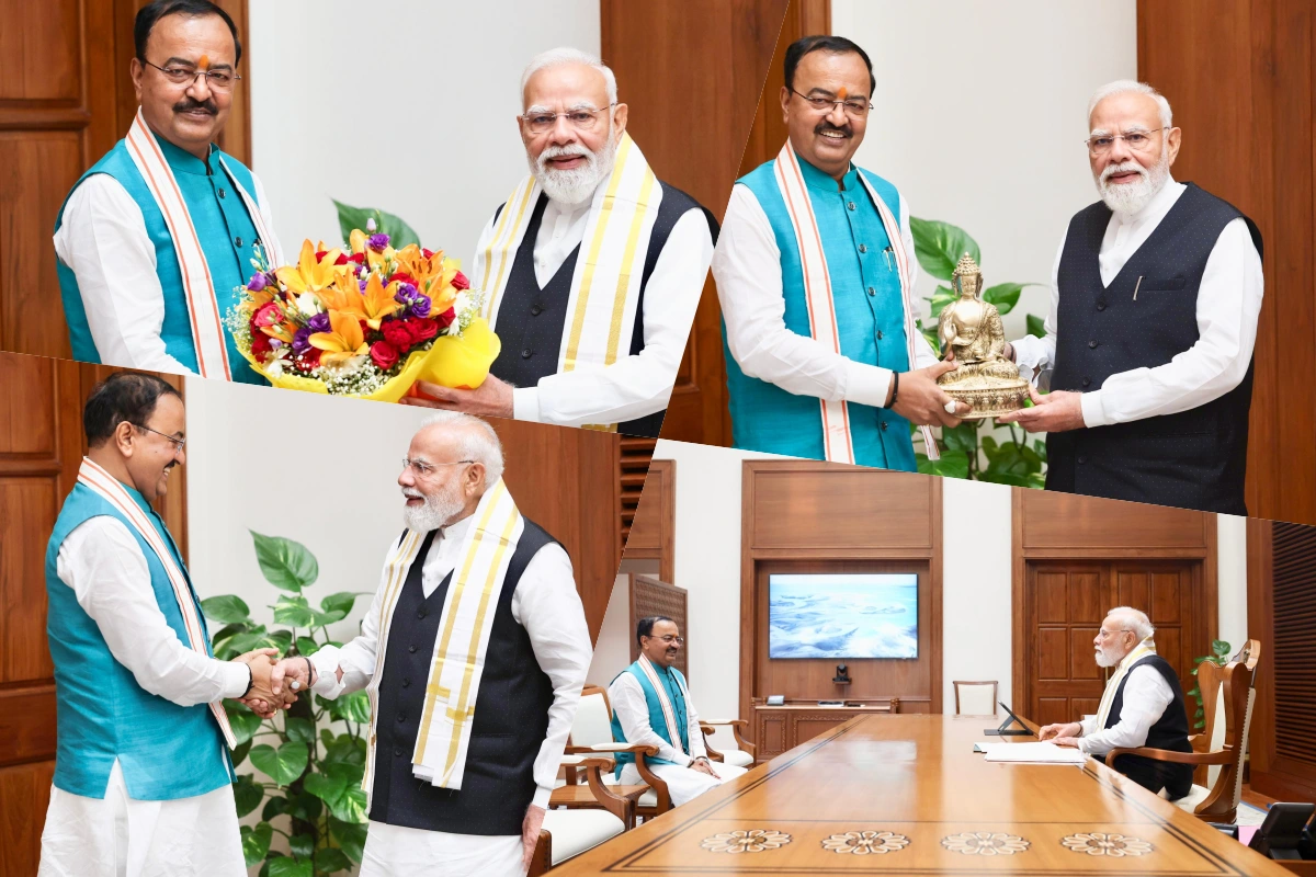 पीएम मोदी से मिले यूपी के डिप्टी सीएम केशव प्रसाद मौर्य, चुनावी जीत पर दी बधाई