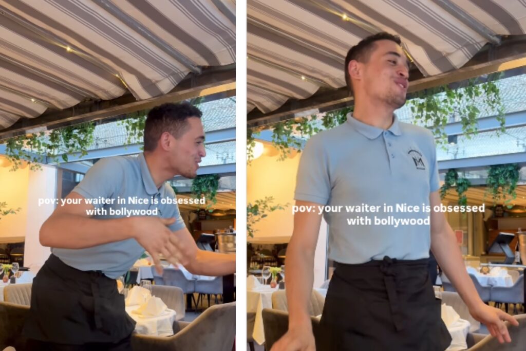 French waiter sings Bollywood song