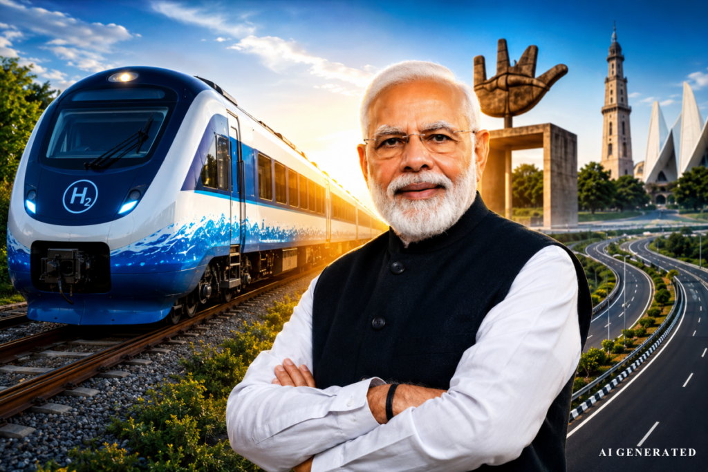PM Modi Visit Country's First Hydrogen Train Launch In Haryana
