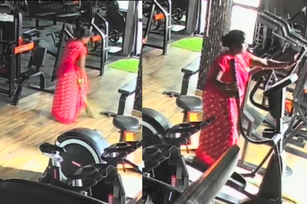 Saree Wali Chachi Workout Cleaner Woman Gym Video Goes Viral