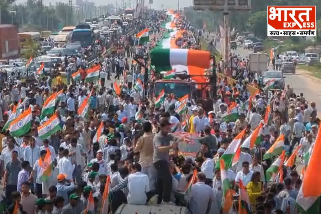 5 KM Long Tiranga Yatra In Palwal Creates Golden Book Of World Records