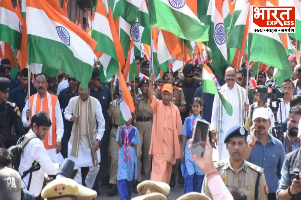 CM Yogi Leads Tiranga Yatra In Lucknow On Kakori Train Action 101st Anniversary