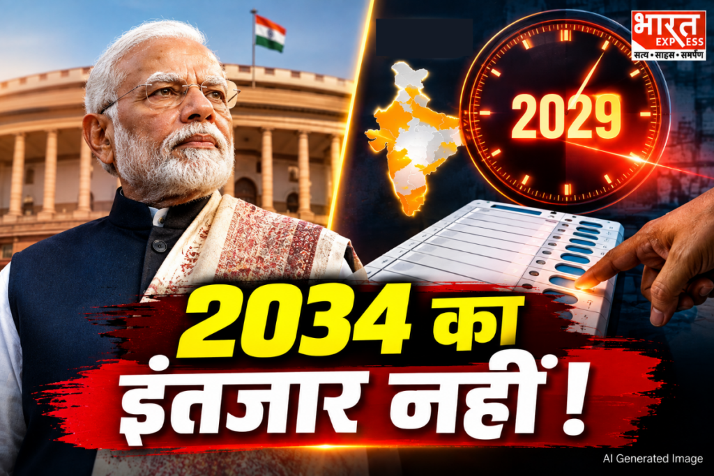 Prime Minister Narendra Modi government's masterplan for One Nation One Election in 2029, targeting simultaneous Lok Sabha and State Assembly elections in India.