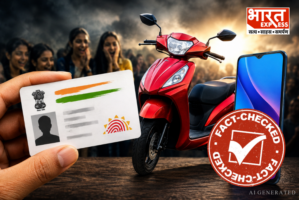 PM Modi AI Video Offering Free Scooty On Aadhaar Bharat Express