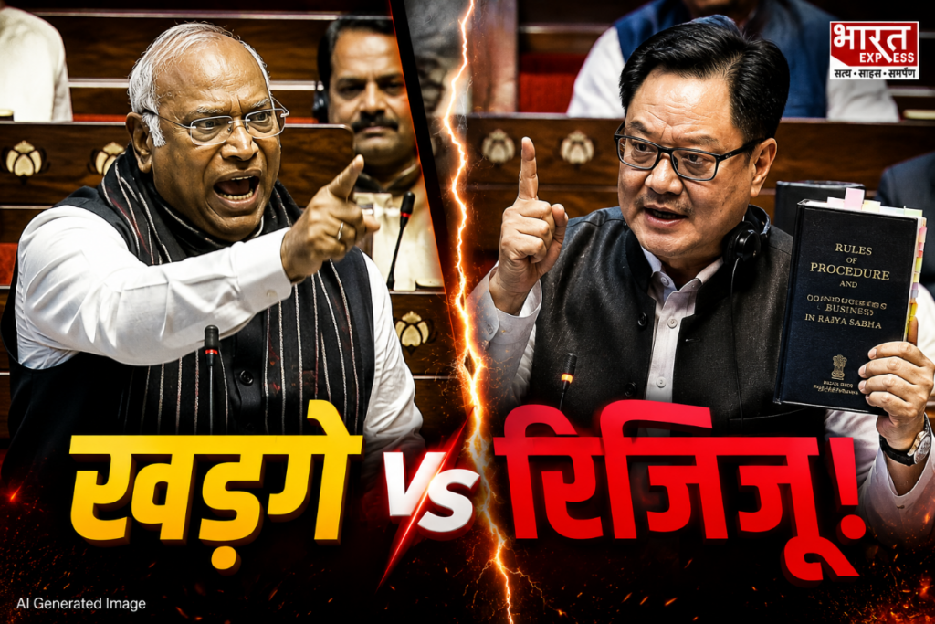 Rajya Sabha Kiren Rijiju vs Mallikarjun Kharge
