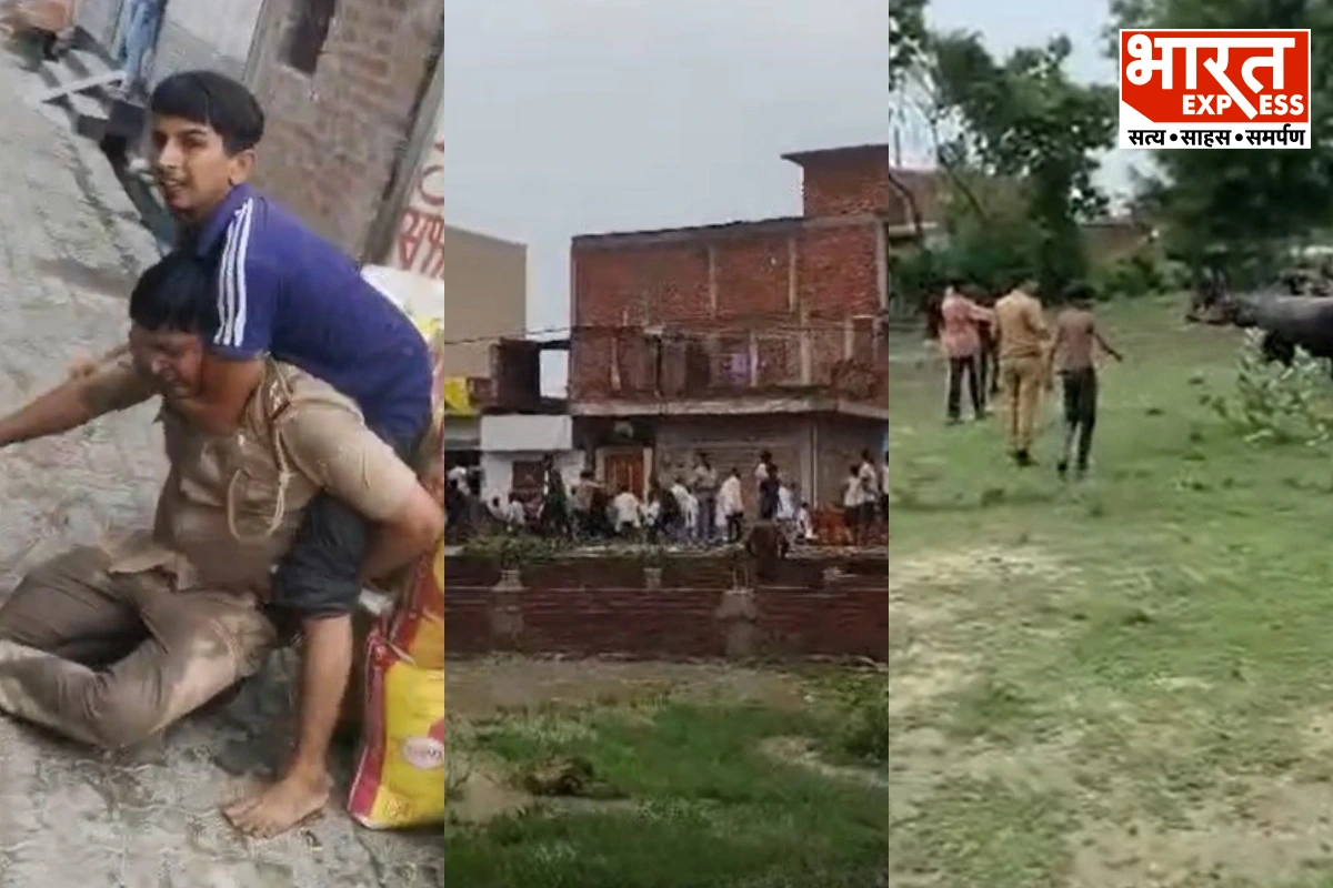 लखनऊ में हंगामा; अवैध डेयरी हटाने गई टीम पर पथराव, दरोगा को जंजीर से पीटा