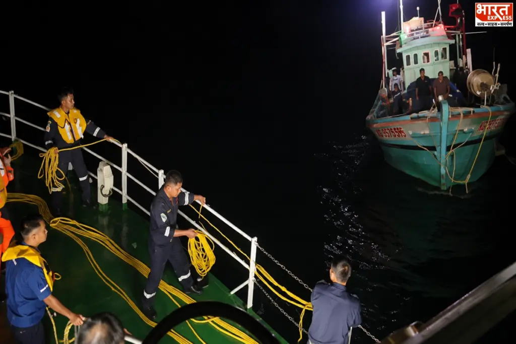 Foreign cargo ship sinking Paradip Port