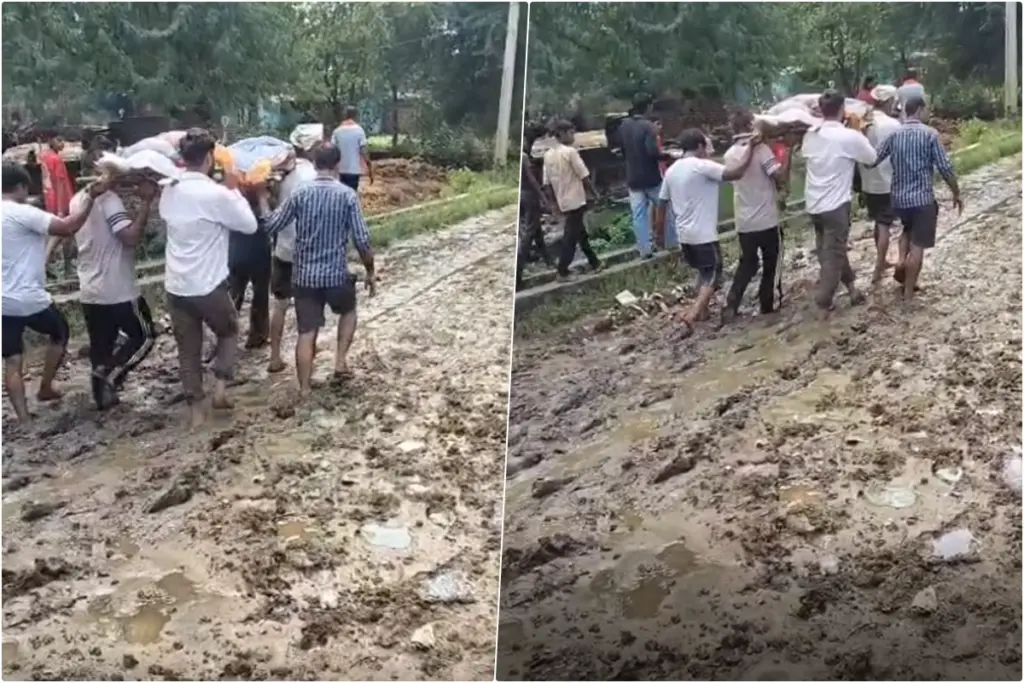 agra-pinahat-no-road-cremation-ground-funeral-procession-mud-yogi-government