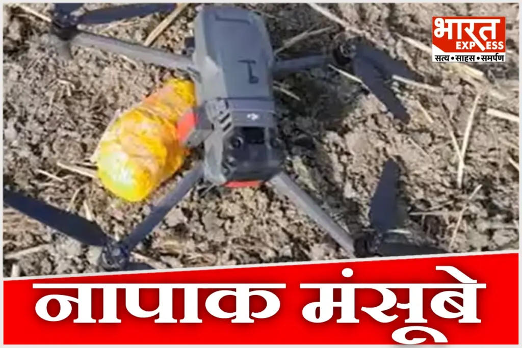 BSF operation near the Amritsar border where a drone and 1kg of heroin were seized