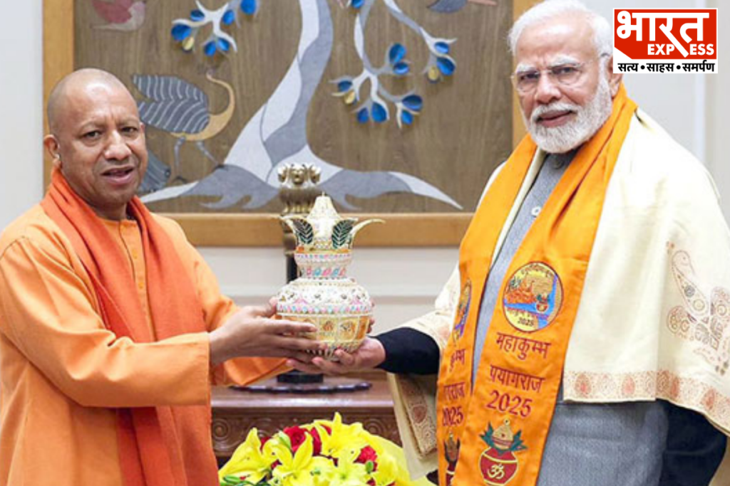 Uttar Pradesh Chief Minister Yogi Adityanath addressing a press conference in Lucknow to announce the 'Seva Sankalp Abhiyan' marking 25 years of PM Narendra Modi's public life
