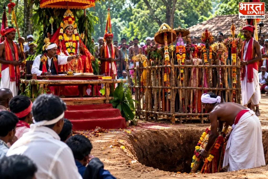 छत्तीसगढ़ के धमतरी में भंगाराम माई की जात्रा के दौरान लगती है देवी-देवताओं की अनोखी अदालत, जहां दोषी मिलने पर भगवान को भी दी जाती है सजा.