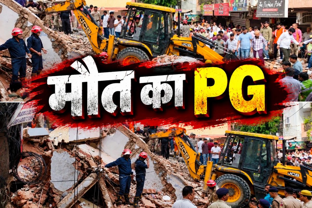 दिल्ली में मौत का PG: सत्य निकेतन में 5 मंजिला इमारत गिरी, 3 की मौत, 7 लोग रेस्क्यू, मालिक पर FIR
