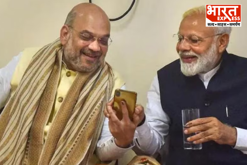 Union Home Minister Amit Shah addressing a press conference in Mumbai to launch the nationwide 'Seva Sankalp Abhiyan' marking 25 years of PM Narendra Modi's public service