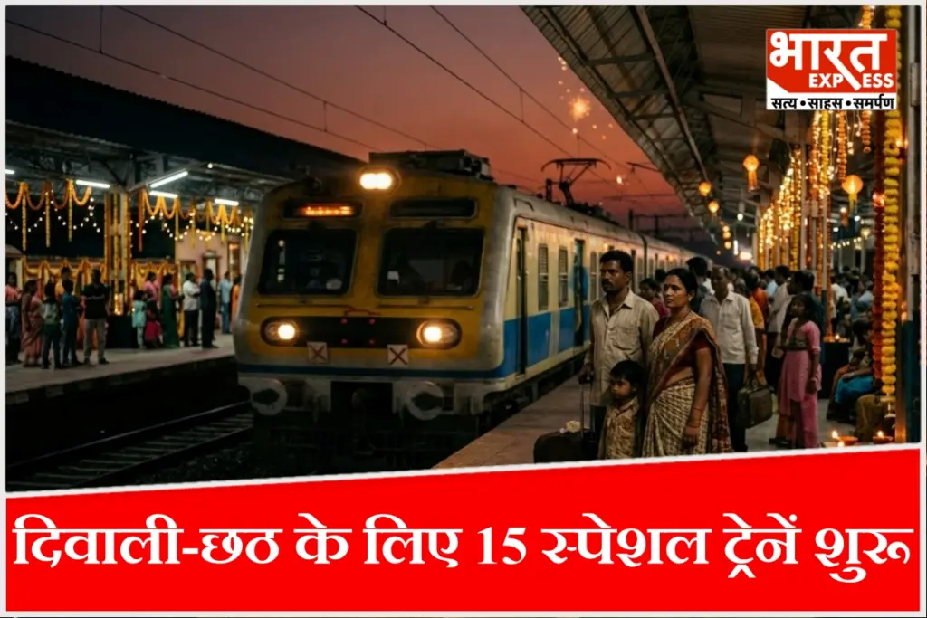 दिवाली-छठ के लिए 15 स्पेशल ट्रेनों की घोषणा