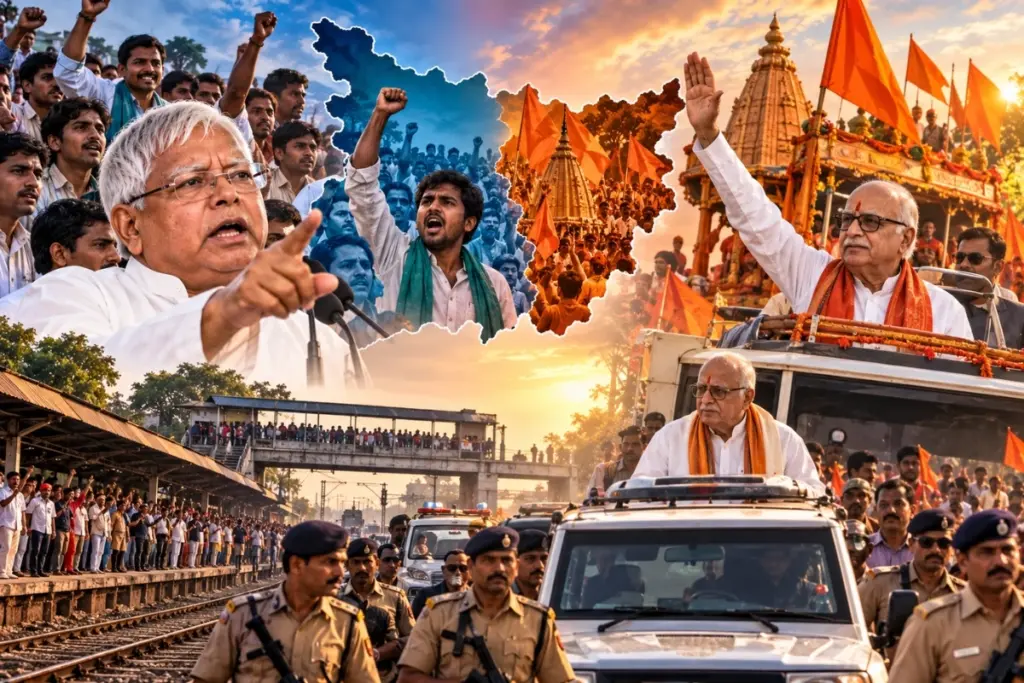mandal-vs-kamandal-lk-advani-rath-yatra-arrest-samastipur-lalu-yadav-1990