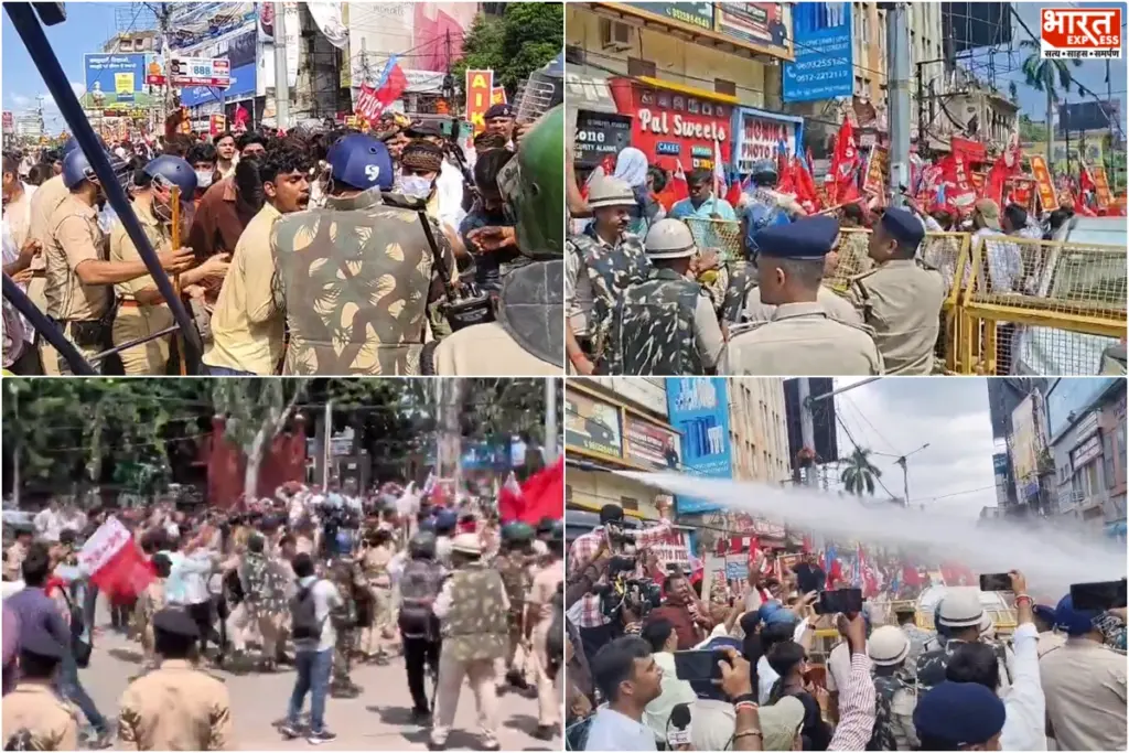 patna-protest-raj-bhavan-march-gyanesh-kumar-dakbungalow-water-cannon-barricades