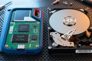 SSD और HDD दोनों कंप्यूटर में डेटा सेव करने का काम करते हैं, लेकिन इनकी तकनीक में जमीन-आसमान का अंतर है. SSD में बिना किसी मूविंग पार्ट के आधुनिक फ्लैश मेमोरी का इस्तेमाल होता है, जबकि HDD में घूमती हुई मैग्नेटिक प्लेट्स और मैकेनिकल हेड होते हैं. इस वजह से SSD की बूटिंग स्पीड, ऐप लोडिंग और फाइल ट्रांसफर HDD के मुकाबले कई गुना तेज और शांत होते हैं.