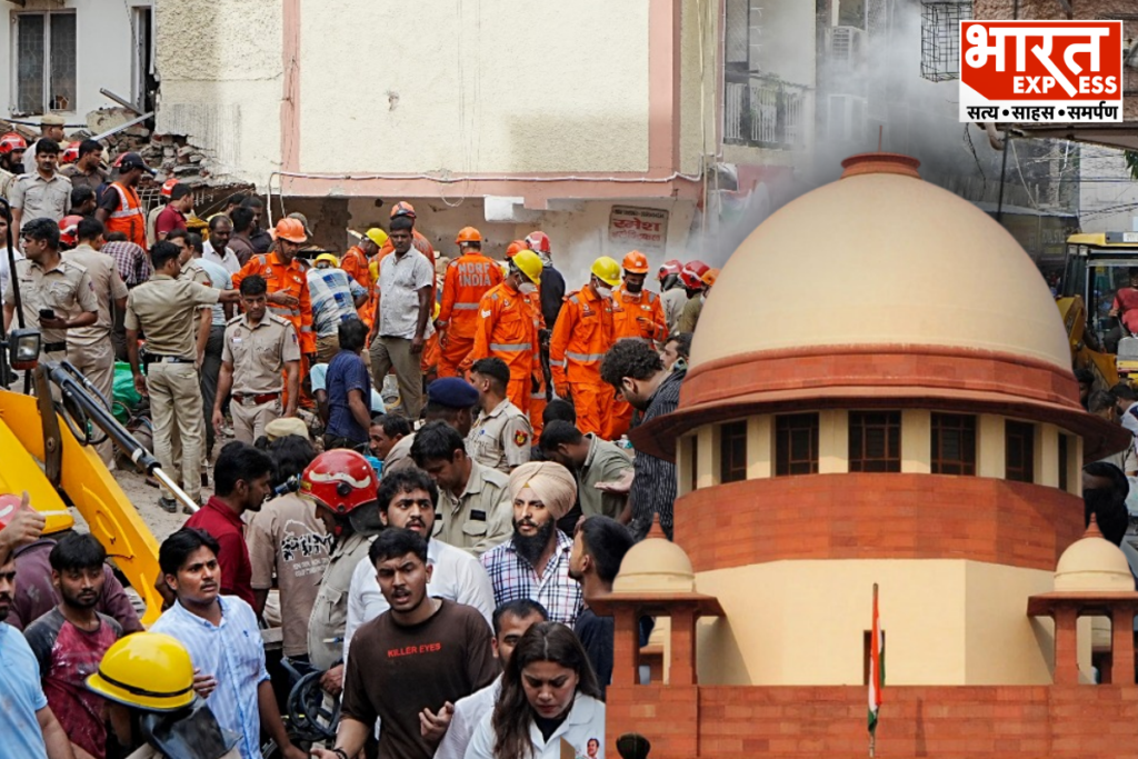 Satya Niketan Collapse Amicus Curiae Moves Supreme Court For Delhi PG Safety Audit Bharat Express