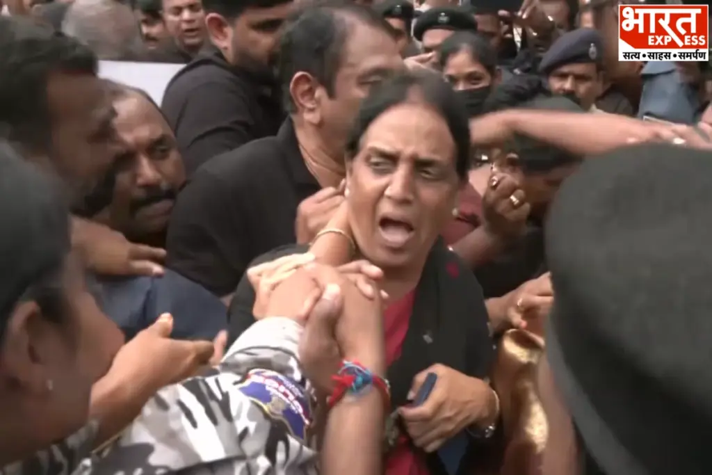 telangana-assembly-ruckus-ktr-harish-rao-detained-brs-protest-video