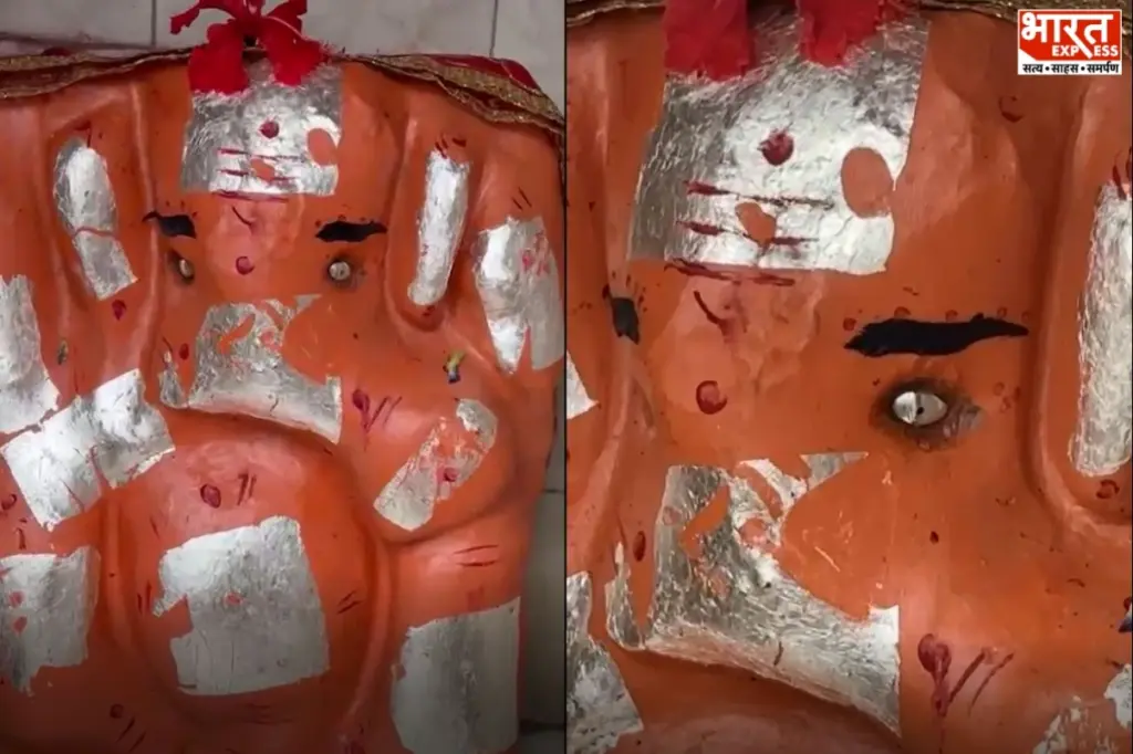गणेश प्रतिमा से आंसू बहने के दावे के बाद मंदिर में उमड़ी श्रद्धालुओं की भीड़.