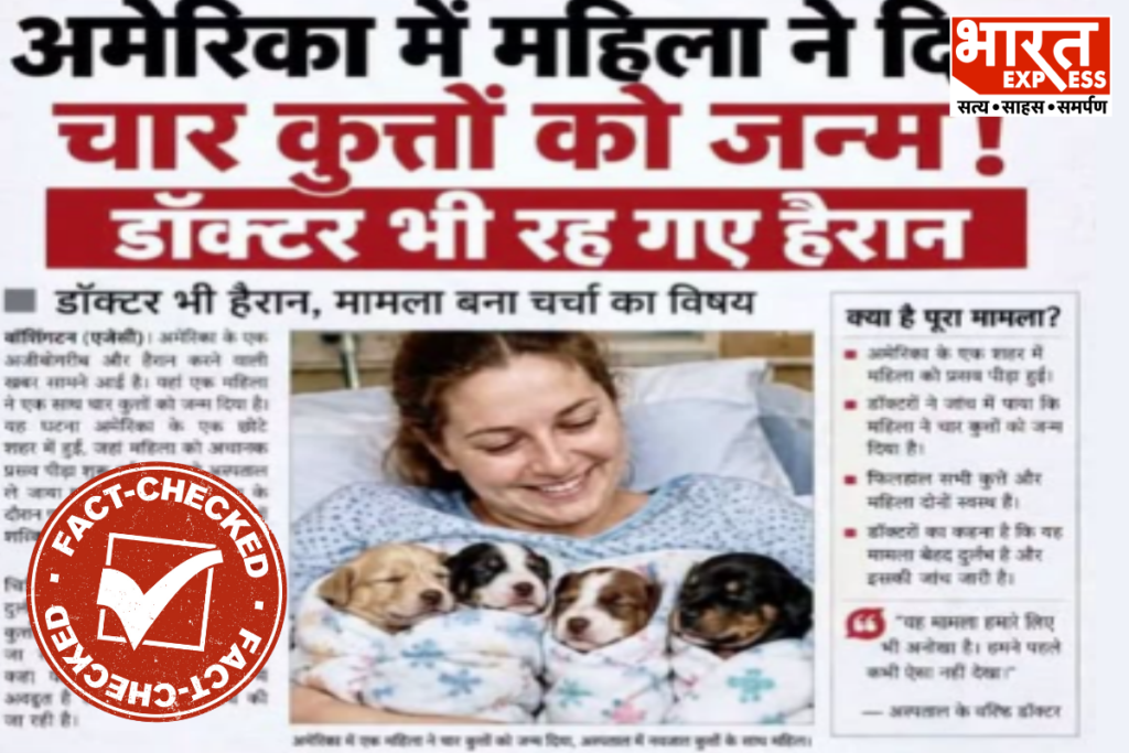 Woman Gave Birth to Four Puppies Fake News AI Generated