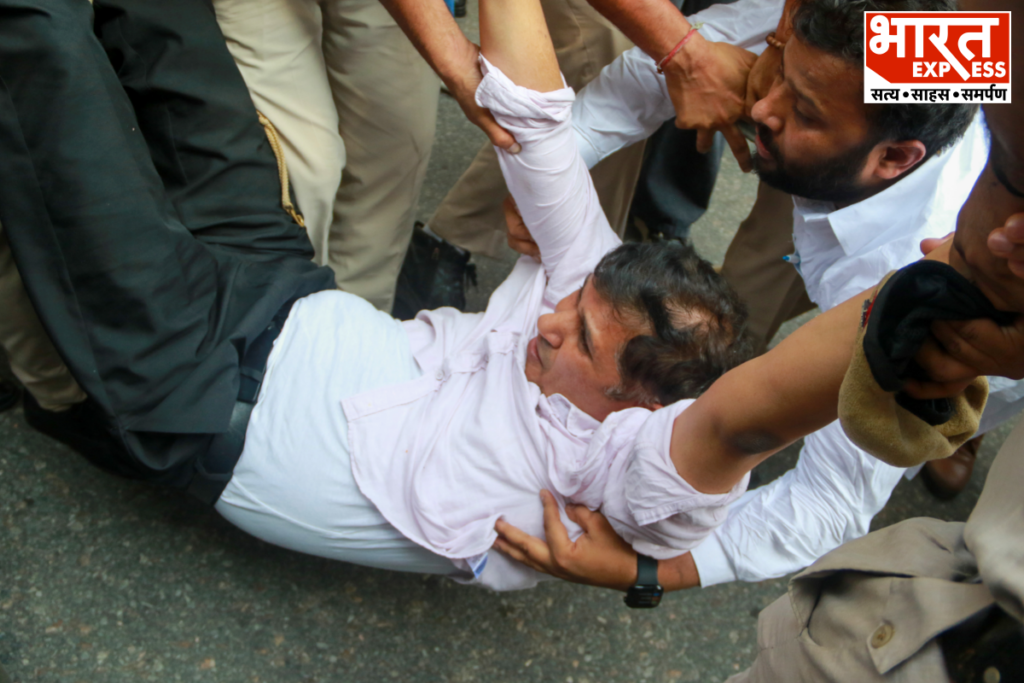 Delhi AAP Protest CEC Gyanesh Kumar Saurabh Bharadwaj Detained