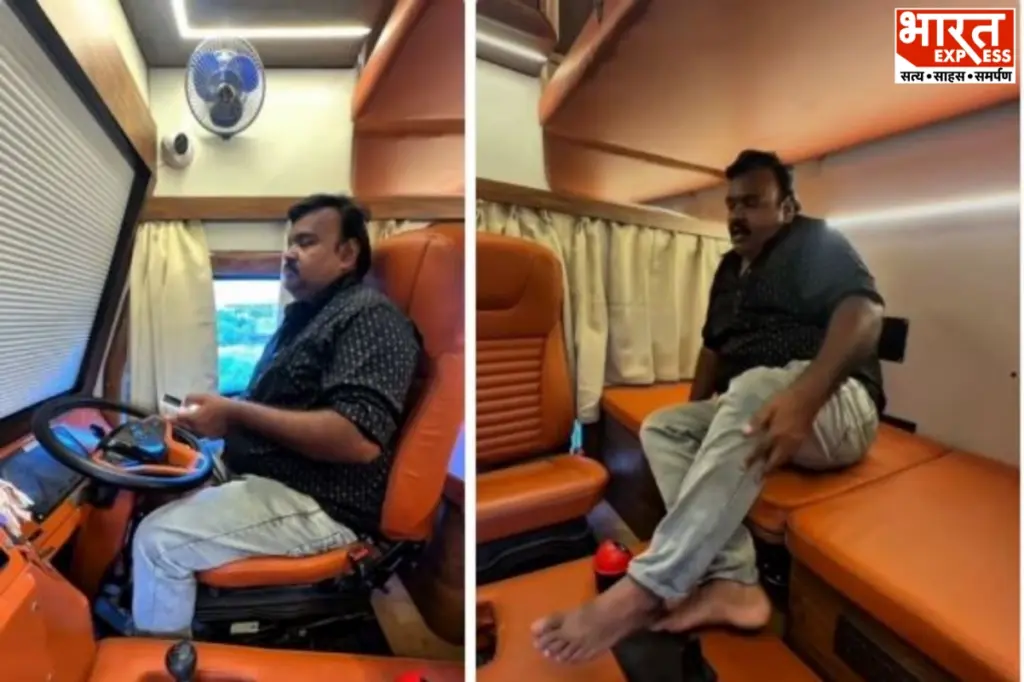 राजेश रवानी का कस्टमाइज्ड ट्रक केबिन, जिसमें 2 करोड़ की लागत से लग्जरी सुविधाएं जोड़ी गई हैं.