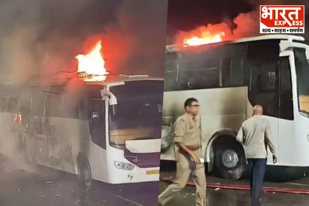 Unnao Bus Fire Lucknow Kanpur Highway School Children Safe