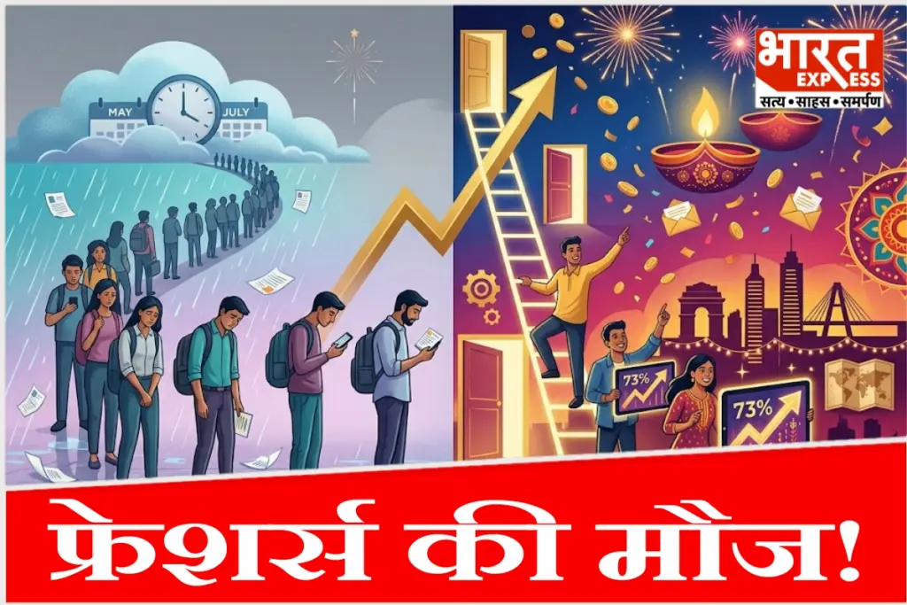 टीमलीज एडटेक की रिपोर्ट के आधार पर फ्रेशर्स के लिए दिल्ली, मुंबई और विभिन्न सेक्टरों में बढ़ती जॉब वैकेंसी की जानकारी.